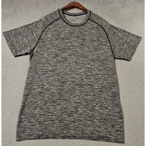 Lululemon Shirt Men's Size Large Navy Blue Short Sleeve Vent Tee Active Gym Run